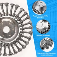 Fadun drótkefés gyomkefe fűkaszához 150 x 25.4 mm acél drótkefe gyom és moha eltávolításhoz 4