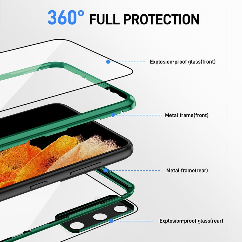 Samsung Galaxy S20 FE 360°-os mágneses tok IBEX fémkerettel, ütésálló üveg hátlappal