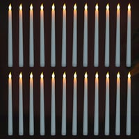 FAEFTY 24 db fehér LED lángmentes hosszú gyertya, elemes asztali dekor karácsonyra és esküvőre 1
