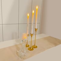 FAEFTY 24 db fehér LED lángmentes hosszú gyertya, elemes asztali dekor karácsonyra és esküvőre 9