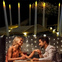FAEFTY 24 db fehér LED lángmentes hosszú gyertya, elemes asztali dekor karácsonyra és esküvőre 7