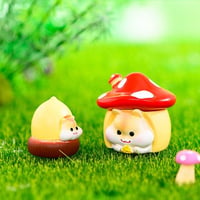 KyeeaDIY Tündérkert Mini Nyúl és Mókus Figurák - Rezin Kerti Díszek 5