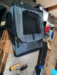 Cușcă pliabilă pentru câini VOUNOT 70x52x52 cm, gri, țesătură Oxford, panou din plasă respirabilă, cadru metalic, cu mânere și buzunare, pentru pisici 3