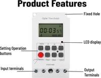Fafeicy digitális időzítő LCD kijelzővel 32 csoportos programozható 220V 2