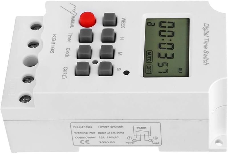 Fafeicy digitális időzítő LCD kijelzővel 32 csoportos programozható 220V