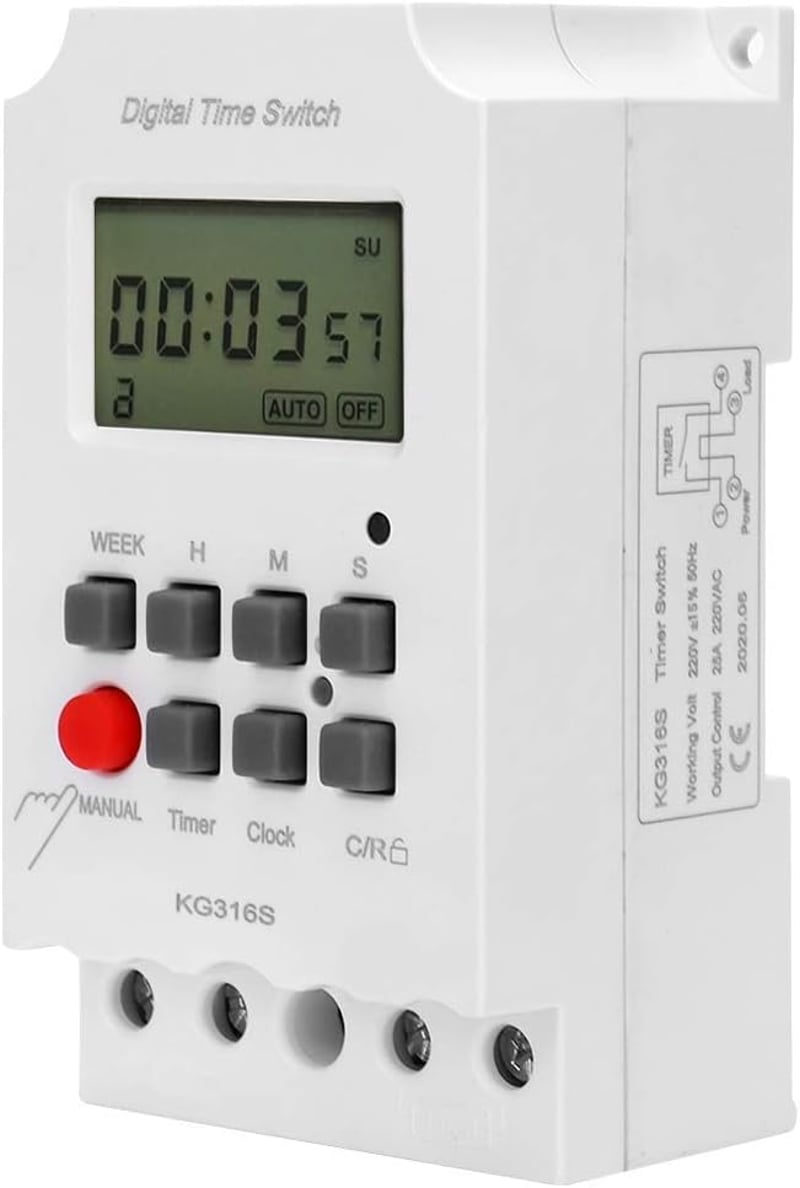 Fafeicy digitális időzítő LCD kijelzővel 32 csoportos programozható 220V