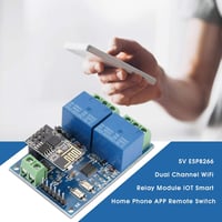 Fafeicy ESP8266 Kétcsatornás WiFi Relé Modul - 5V IOT Okosotthon Vezérlő, Távoli Kapcsoló Mobilalkalmazással, 59x40mm 7