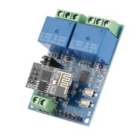 Fafeicy ESP8266 Kétcsatornás WiFi Relé Modul - 5V IOT Okosotthon Vezérlő, Távoli Kapcsoló Mobilalkalmazással, 59x40mm 5