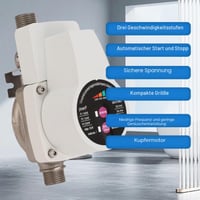 Fafeicy IP64 pumpa za povećanje tlaka vode 100-200W, 25-35 L/min, automatski motor bez četkica s 3 brzine, za slavine, WC, tuševe, bojlere, EU utikač 2