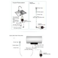 Fafeicy IP64 pumpa za povećanje tlaka vode 100-200W, 25-35 L/min, automatski motor bez četkica s 3 brzine, za slavine, WC, tuševe, bojlere, EU utikač 5