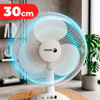 Stolný ventilátor Fagor Aero Desk biely, 35 W, 3 rýchlosti, oscilácia, hliníkový motor, ochranná mriežka, vhodný do kancelárie a spálne 5