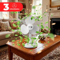 Stolný ventilátor Fagor Aero Desk biely, 35 W, 3 rýchlosti, oscilácia, hliníkový motor, ochranná mriežka, vhodný do kancelárie a spálne 4