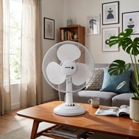 Stolný ventilátor Fagor Aero Desk biely, 35 W, 3 rýchlosti, oscilácia, hliníkový motor, ochranná mriežka, vhodný do kancelárie a spálne 3
