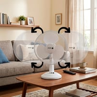 Stolný ventilátor Fagor Aero Desk biely, 35 W, 3 rýchlosti, oscilácia, hliníkový motor, ochranná mriežka, vhodný do kancelárie a spálne 2