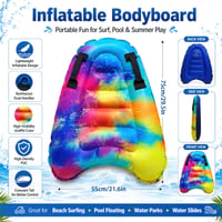 Placă de surf gonflabilă FainFun pentru copii și adulți, bodyboard cu mânere, saltea de apă, placă de înot pentru plajă și piscină, portabilă 2