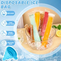 FainFun vrecká na nanuky 100 ks, opakovane použiteľné vrecká na mrazené pochúťky s lievikom, 60 ml formy na domáce nanuky na jogurt, ovocnú šťavu a zmrzlinu 7
