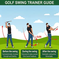 FAIREDEAR Trener za golf swing, pomagalo za vježbanje hvata za dešnjake s povratnom informacijom u obliku klika, sklopivo za unutarnju i vanjsku upotrebu 4