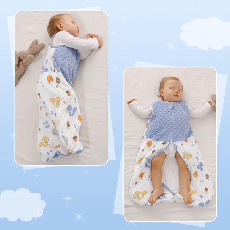 Fairy Baby 1.5 TOG Hálózsák Újszülött Kék 18-36 Hó Dupla Cipzár Pamut