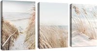 FajerminArt set 3 tablouri canvas mari, înrămate, peisaj marin și zăpadă, decor de perete modern, boho, botanic, 40 x 60 x 3 cm, pentru living și dormitor 1