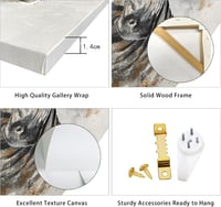 FajerminArt set 3 tablouri canvas mari, înrămate, peisaj marin și zăpadă, decor de perete modern, boho, botanic, 40 x 60 x 3 cm, pentru living și dormitor 6