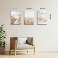 FajerminArt set 3 tablouri canvas mari, înrămate, peisaj marin și zăpadă, decor de perete modern, boho, botanic, 40 x 60 x 3 cm, pentru living și dormitor 2