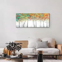 FajerminArt Absztrakt Virágzó Fa Vászonkép 120x50cm Színes Falikép Nappalihoz Hálóhoz Keret Nélkül 5