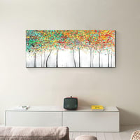 FajerminArt Absztrakt Virágzó Fa Vászonkép 120x50cm Színes Falikép Nappalihoz Hálóhoz Keret Nélkül 3