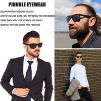 Ochelari cu orificii FaJoek, ochelari Pinhole, cu brațe pliabile, ochelari pentru antrenamentul și relaxarea ochilor, negri 6
