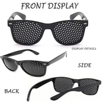 Ochelari cu orificii FaJoek, ochelari Pinhole, cu brațe pliabile, ochelari pentru antrenamentul și relaxarea ochilor, negri 3