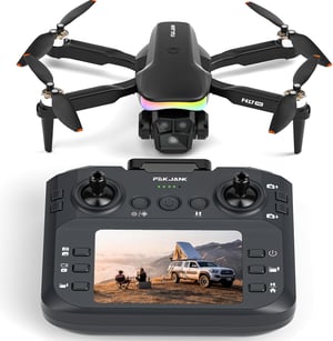 Dronă RC FAKJANK cu cameră 4K, iluminare LED RGB, quadcopter FPV cu telecomandă, mod headless, menținere a altitudinii, poziționare optică