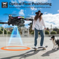 Dronă RC FAKJANK cu cameră 4K, iluminare LED RGB, quadcopter FPV cu telecomandă, mod headless, menținere a altitudinii, poziționare optică 5