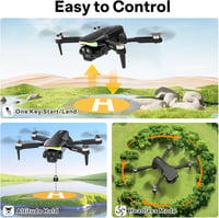 Dronă RC FAKJANK cu cameră 4K, iluminare LED RGB, quadcopter FPV cu telecomandă, mod headless, menținere a altitudinii, poziționare optică 4