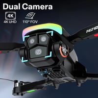 Dronă RC FAKJANK cu cameră 4K, iluminare LED RGB, quadcopter FPV cu telecomandă, mod headless, menținere a altitudinii, poziționare optică 3