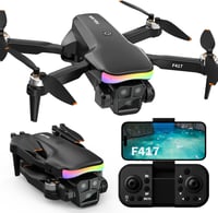 FAKJANK F417 1080P WiFi FPV drón két kamerával, 90 fokos látószöggel, színes LED lámpákkal, brushless quadcopter kültéri RC kezdőknek fiúkna 1