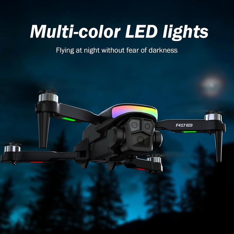 FAKJANK F417PRO Drón 1080P Kamerával, Kettős Lencse, LED, Optikai Áramlás, Kezdőknek