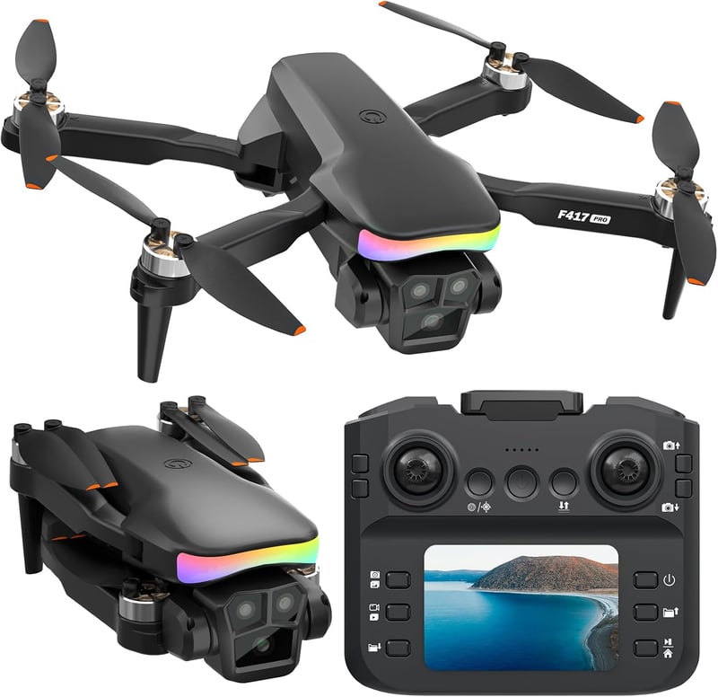 FAKJANK F417PRO Drón 1080P Kamerával, Kettős Lencse, LED, Optikai Áramlás, Kezdőknek