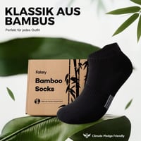 FALARY Bambusové členkové ponožky unisex 6 párov čierne veľkosť 43-46 priedušné antibakteriálne krátke športové bežecké ponožky 6