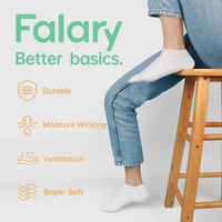 FALARY Ponožky Sneaker pánske a dámske z biobavlny, 12 párov, unisex členkové ponožky, športové, nízke 5
