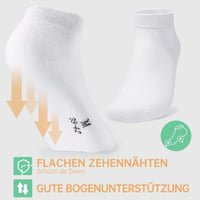 FALARY Ponožky Sneaker pánske a dámske z biobavlny, 12 párov, unisex členkové ponožky, športové, nízke 2