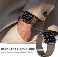 Faliogo Rozéarany Acél Szíj Apple Watch Ultra 2/Ultra Órához - Ejtőernyős Csattal, Kompatibilis Series 10 46mm, 9/8/7 45mm, SE2/SE/6/5/4 44m 5