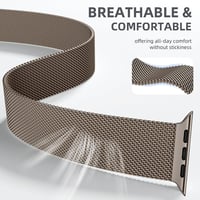 Faliogo Rozéarany Acél Szíj Apple Watch Ultra 2/Ultra Órához - Ejtőernyős Csattal, Kompatibilis Series 10 46mm, 9/8/7 45mm, SE2/SE/6/5/4 44m 4