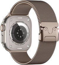 Faliogo Rozéarany Acél Szíj Apple Watch Ultra 2/Ultra Órához - Ejtőernyős Csattal, Kompatibilis Series 10 46mm, 9/8/7 45mm, SE2/SE/6/5/4 44m 1