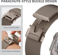Faliogo Rozéarany Acél Szíj Apple Watch Ultra 2/Ultra Órához - Ejtőernyős Csattal, Kompatibilis Series 10 46mm, 9/8/7 45mm, SE2/SE/6/5/4 44m 3