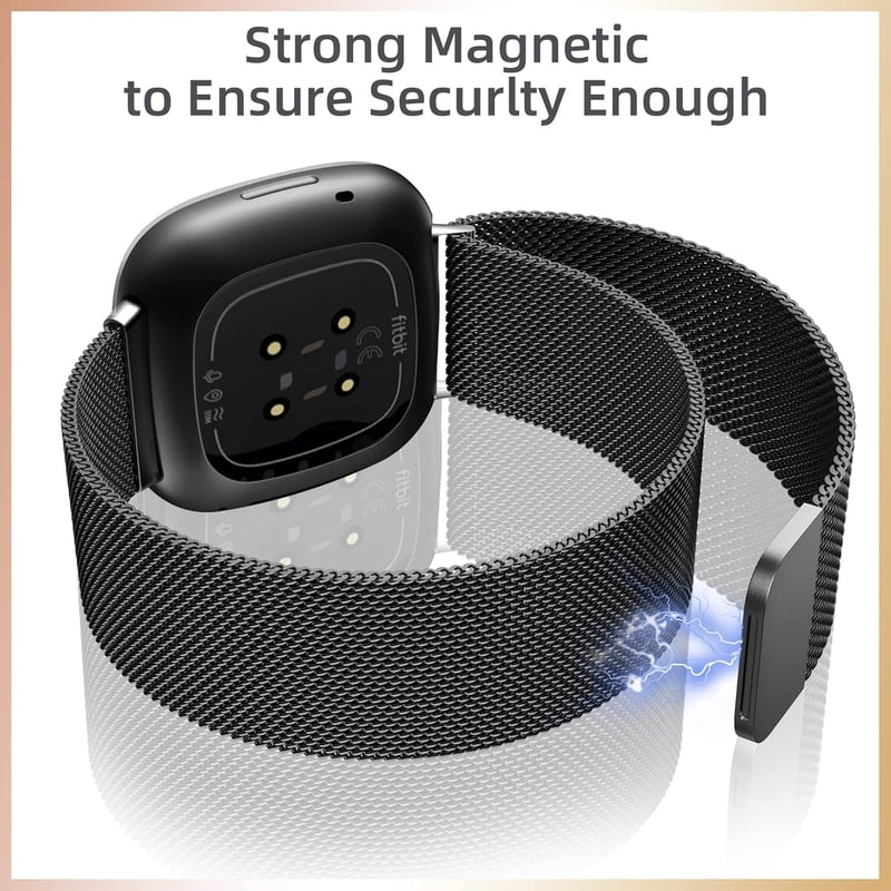 Faliogo Rozsdamentes Acél Szíj Fitbit Versa 3/4/Sense/Sense 2 Órához - Mágneses Záródás, Állítható Méret, Többféle Színben, Férfiaknak és Nő
