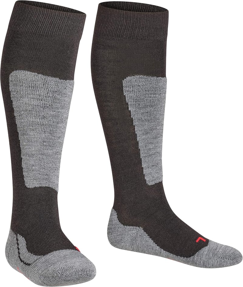 Șosete de schi pentru copii FALKE, respirabile, cu uscare rapidă, termoreglabile, anti-miros, 1 pereche - 39-42, Negru 3000.