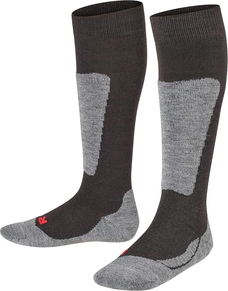 Șosete de schi pentru copii FALKE, respirabile, cu uscare rapidă, termoreglabile, anti-miros, 1 pereche - 39-42, Negru 3000.