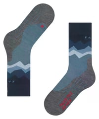 Șosete de drumeție pentru bărbați FALKE TK2 Explore Crest - albastru (Blue Steel), mărimea 42-43, amortizare groasă, antibătătură, lână 7