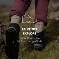 Pánske turistické ponožky FALKE TK2 Explore Short - sivá (Asphalt Melange), veľkosť 42-43, vlna, priedušné, protizápachové, 1 pár 8