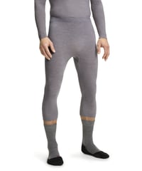 Colanți funcționali 3/4 pentru bărbați FALKE Wool-Tech Light - gri (Grey-Heather), mărimea M, lână merinos cu uscare rapidă 1
