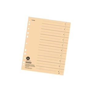 Falken 100 buc. Separatoare din carton reciclat DIN A4, culoarea șamois, pentru bibliorafturi, dosare, caiete mecanice și agende, certificat Blue Angel